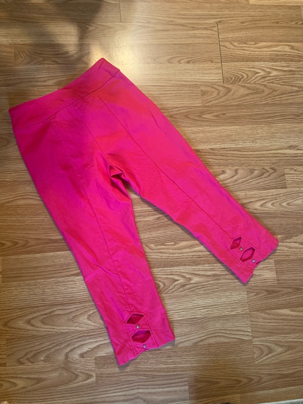 Barbie esthetic Hot Pink Capri Pants with Cutout Hem